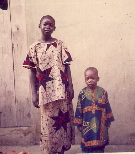 A vulnerable teenage girl and a child in a rural Nigerian setting, symbolizing abandonment and hope through support