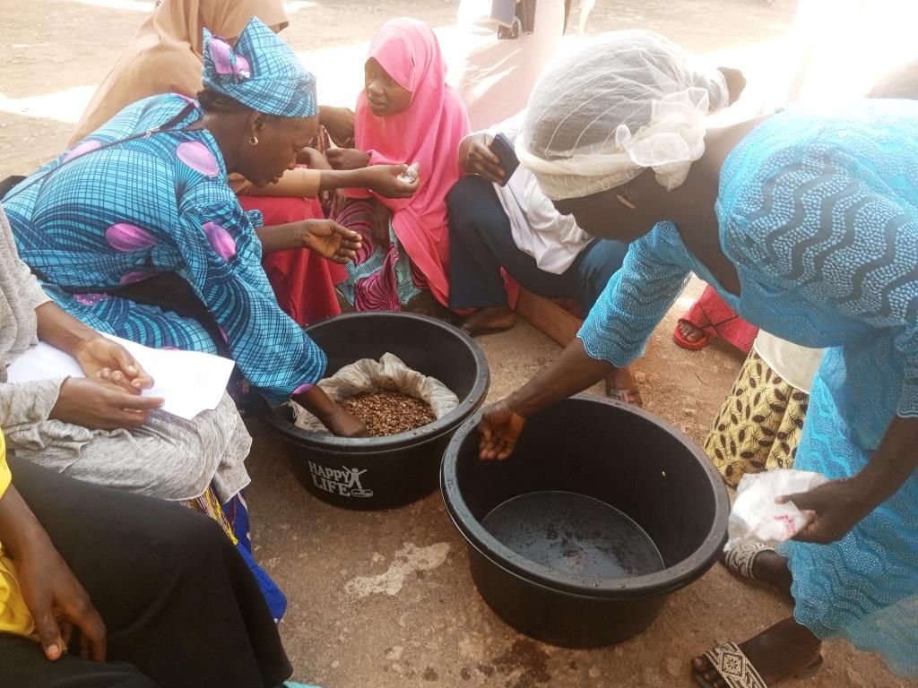 Women receiving entrepreneurship skills training in Birshi Gandu